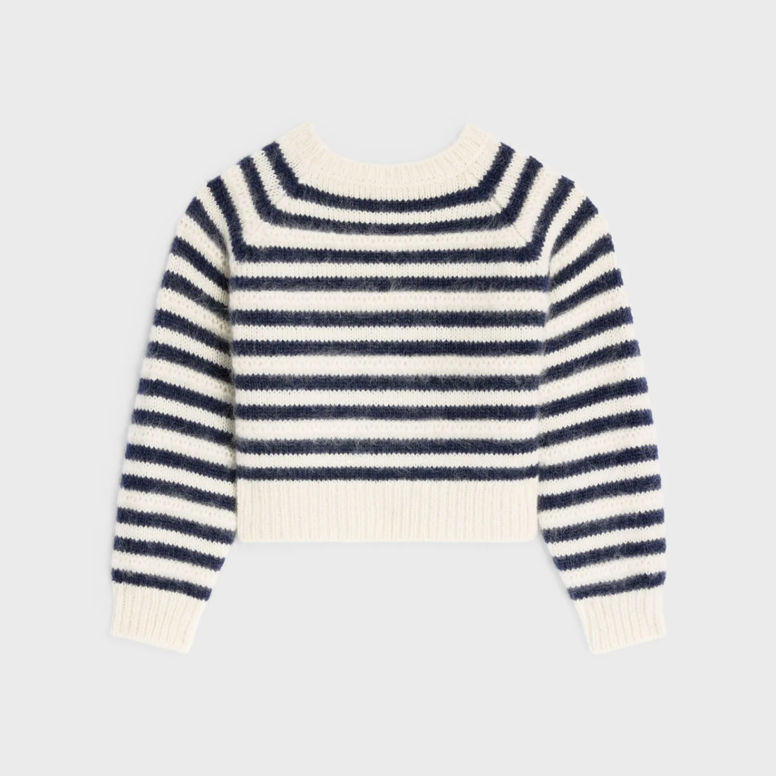 New crew neck marinière sweater in mohair and silk Women Knitwear