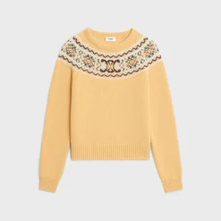 Clearance crew neck sweater in triomphe fair isle wool Women Knitwear