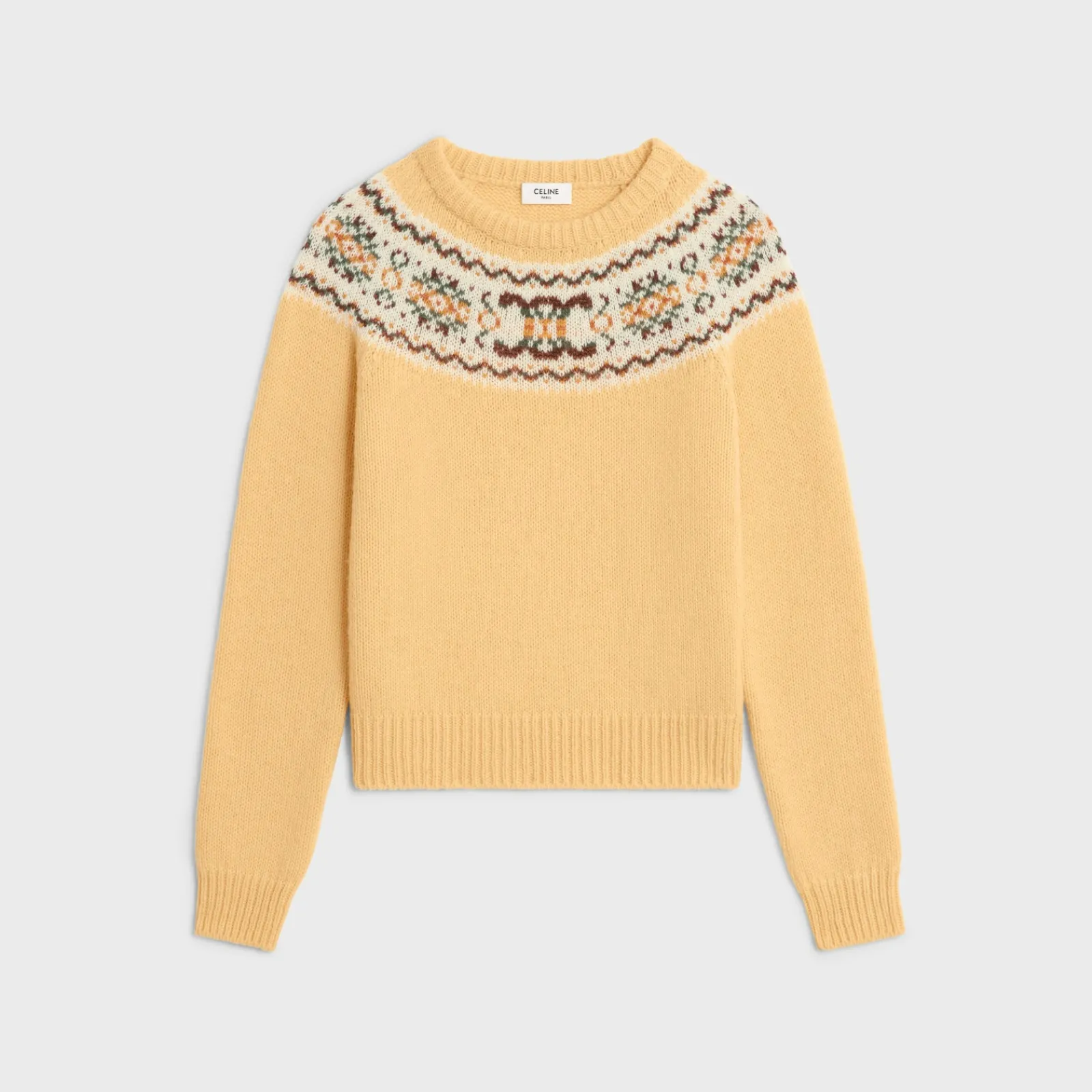 Clearance crew neck sweater in triomphe fair isle wool Women Knitwear