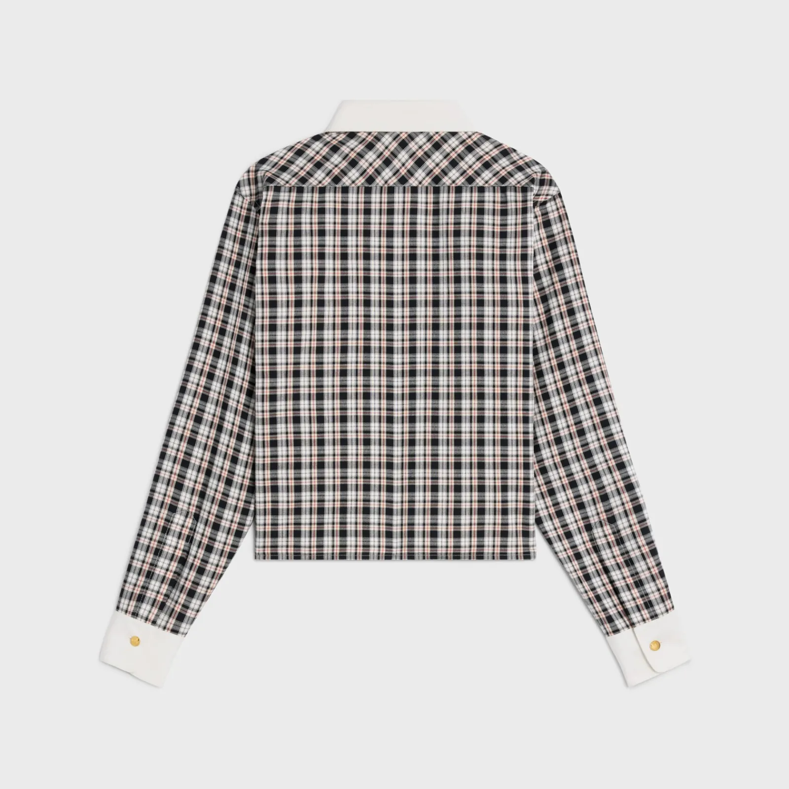 Hot cropped shirt in check silk Women Shirts And Tops