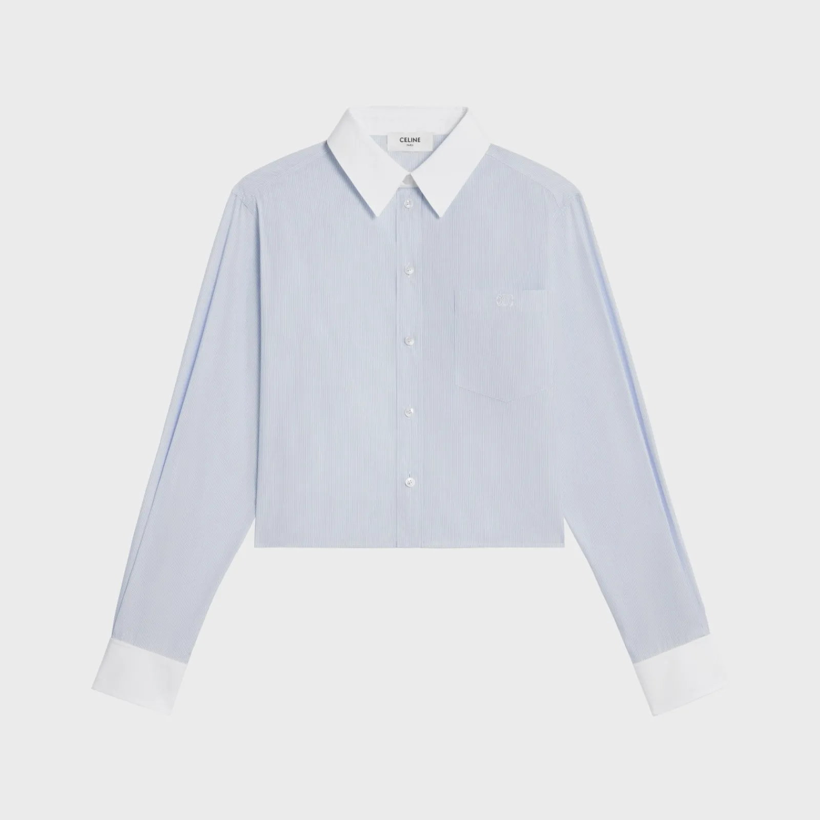 Hot cropped shirt in striped cotton poplin Women Shirts And Tops