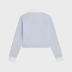 Hot cropped shirt in striped cotton poplin Women Shirts And Tops