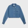New CROPPED SHIRT IN UNION OCEAN WASH DENIM Women Shirts And Tops | Denim