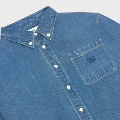 New CROPPED SHIRT IN UNION OCEAN WASH DENIM Women Shirts And Tops | Denim