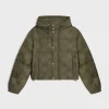 Hot cropped triomphe down jacket in lightweight nylon Women Jackets | Coats