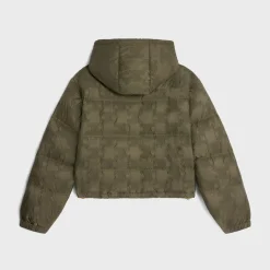 Hot cropped triomphe down jacket in lightweight nylon Women Jackets | Coats