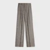 Clearance Double-pleated Tixie pants in checked flannel Women Pants And Shorts