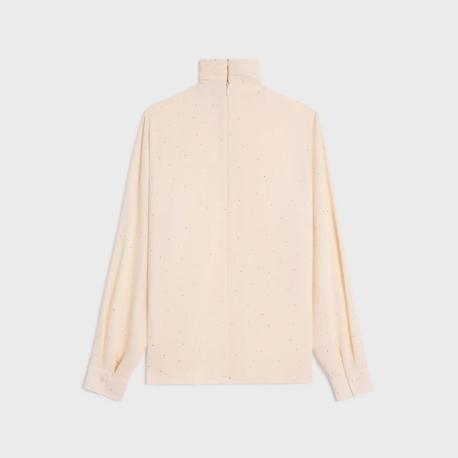 New draped neck blouse with rhinestones in lightweight sablé Women Shirts And Tops