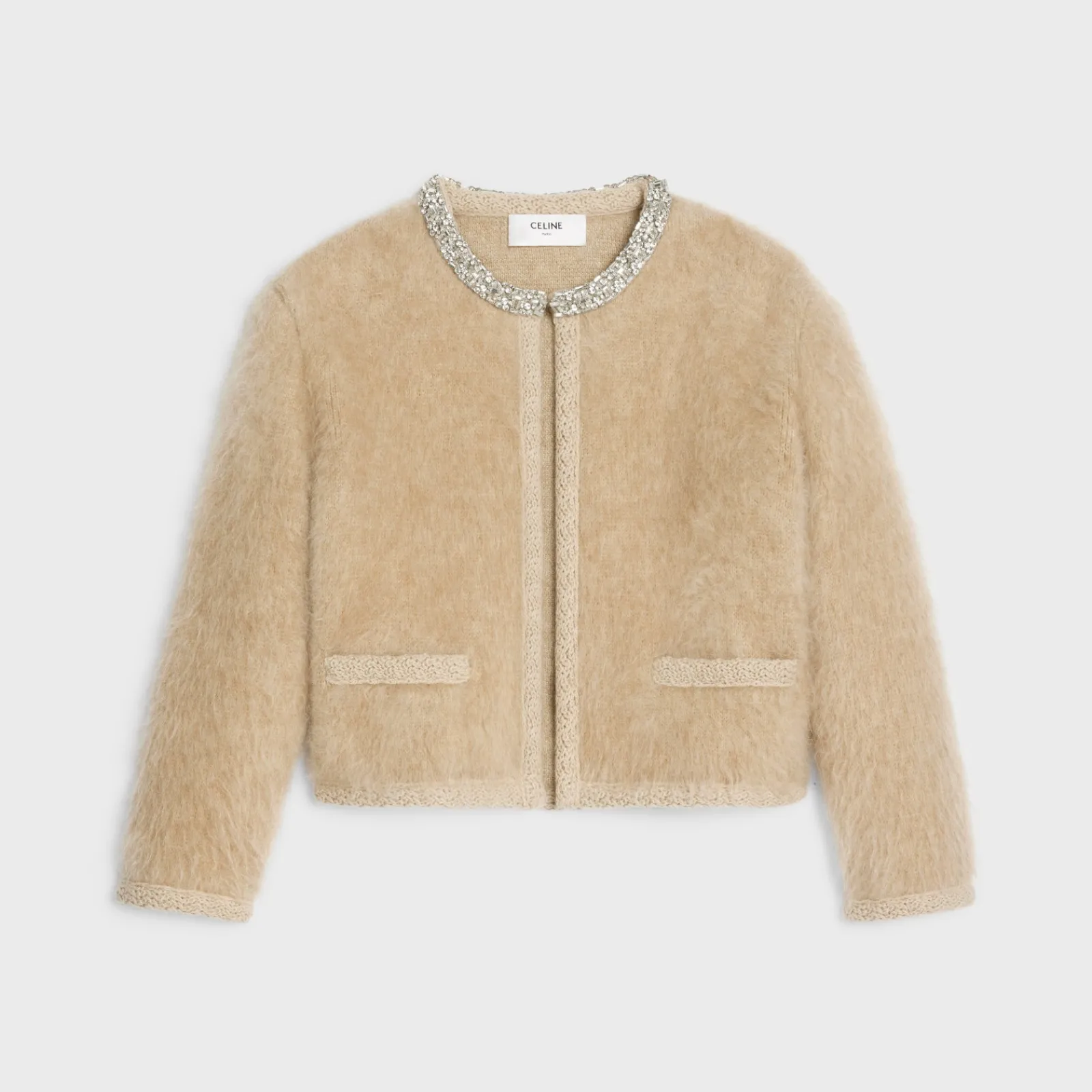 Discount Embroidered cardigan in brushed mohair Women Knitwear