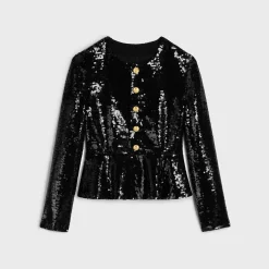 Sale embroidered chelsea jacket in silk muslin Women Jackets
