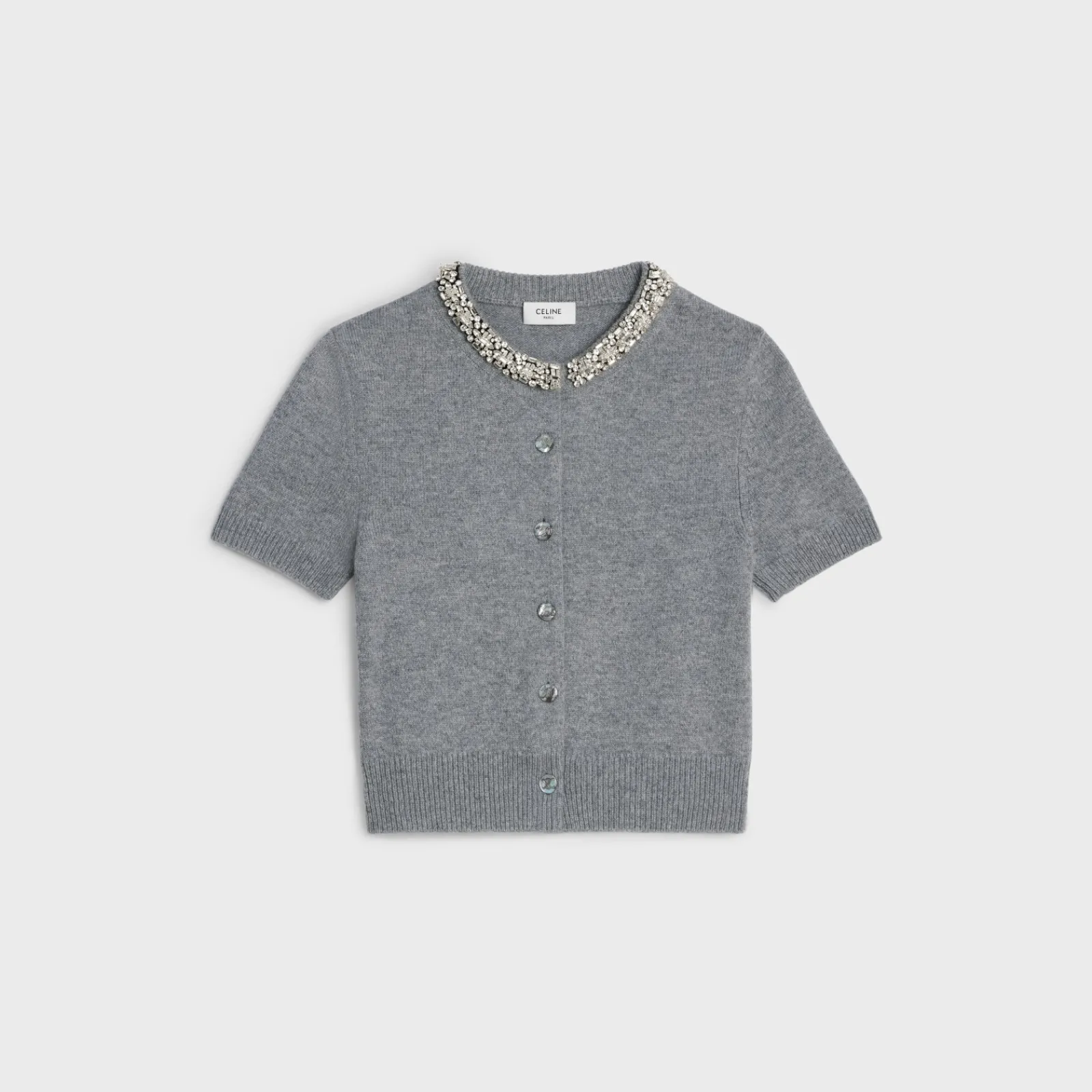 Hot Embroidered cropped cardigan in cashmere Women Knitwear
