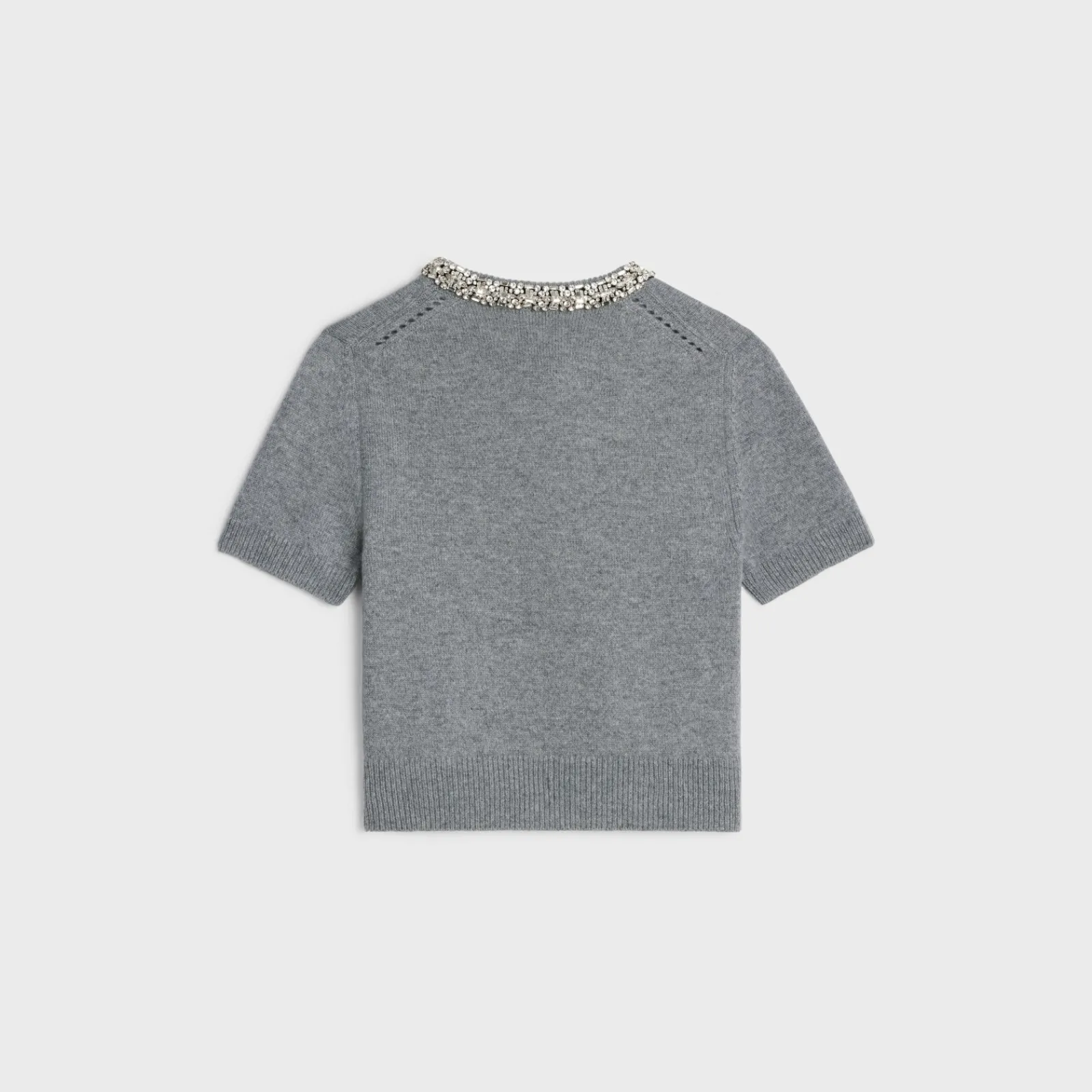 Hot Embroidered cropped cardigan in cashmere Women Knitwear