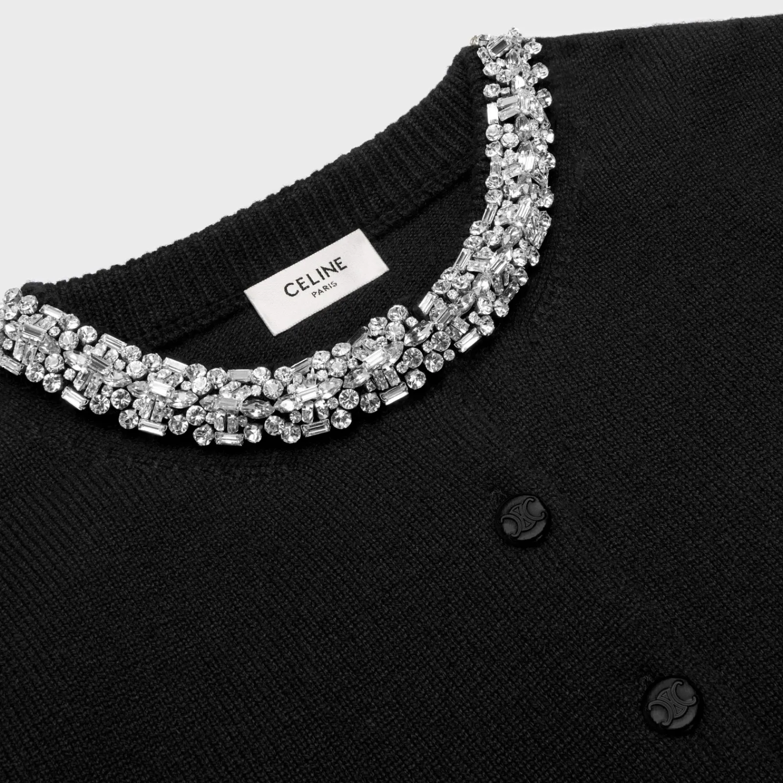 Fashion Embroidered cropped cardigan in cashmere Women Knitwear