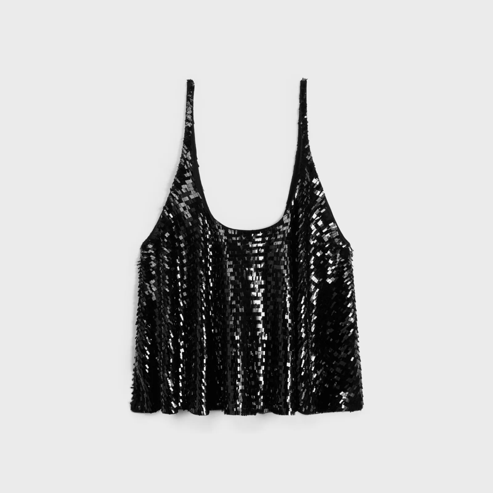 Online embroidered gathered tank top in tulle Women Shirts And Tops