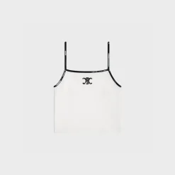 New embroidered triomphe tank top in cotton jersey Women T-Shirts And Sweatshirts