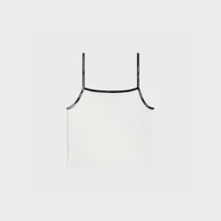 New embroidered triomphe tank top in cotton jersey Women T-Shirts And Sweatshirts