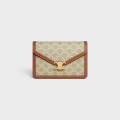 Fashion ENVELOPPE BAG in Triomphe Canvas and calfskin Women Triomphe Canvas