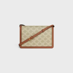 Fashion ENVELOPPE BAG in Triomphe Canvas and calfskin Women Triomphe Canvas