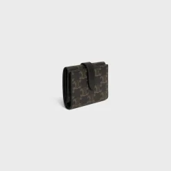 Discount Fine Strap Wallet in Triomphe Canvas and Lambskin Triomphe Canvas | Essentials