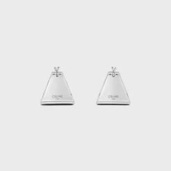 New Formes Abstraites Pyramid Hoops in Brass with Rhodium Finish Women Other Lines | Categories·Earrings