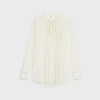Sale frilled romy shirt in silk crepe and acetate Women Shirts And Tops