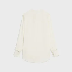 Sale frilled romy shirt in silk crepe and acetate Women Shirts And Tops