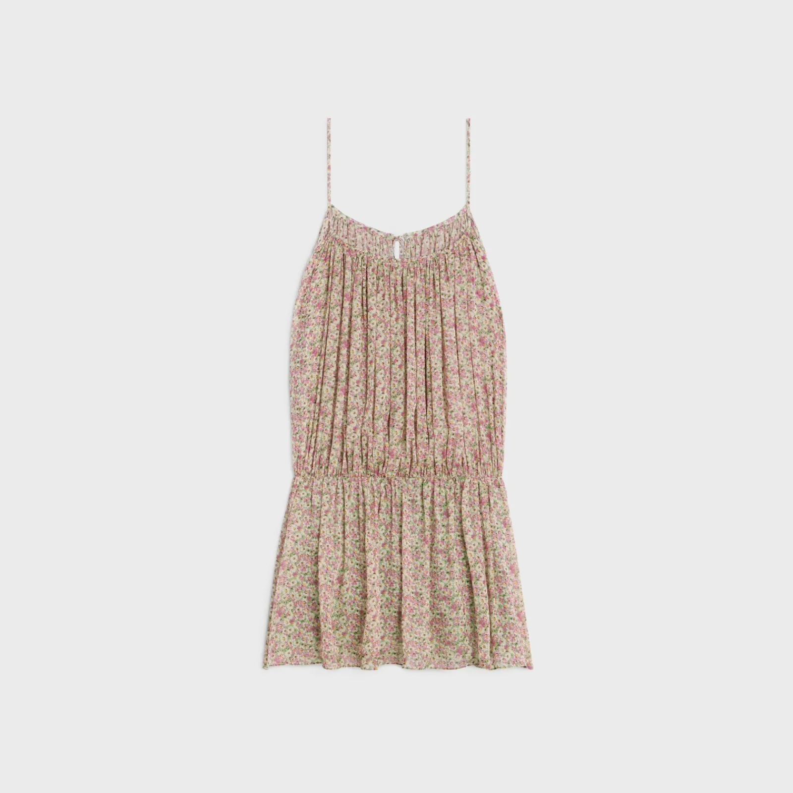 Clearance gathered mini dress in silk georgette Women Dresses And Skirts