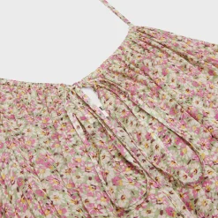 Clearance gathered mini dress in silk georgette Women Dresses And Skirts