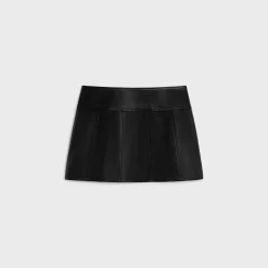 Outlet gourmette mini skirt in soft lambskin Women Leather And Shearling | Dresses And Skirts