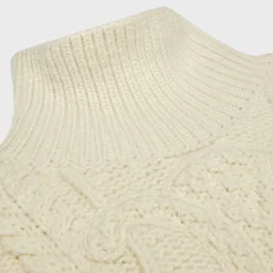 Online high neck sweater in aran alpaca wool Women Knitwear