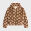 Outlet hooded jacket in triomphe wool and fur Women Jackets | T-Shirts And Sweatshirts
