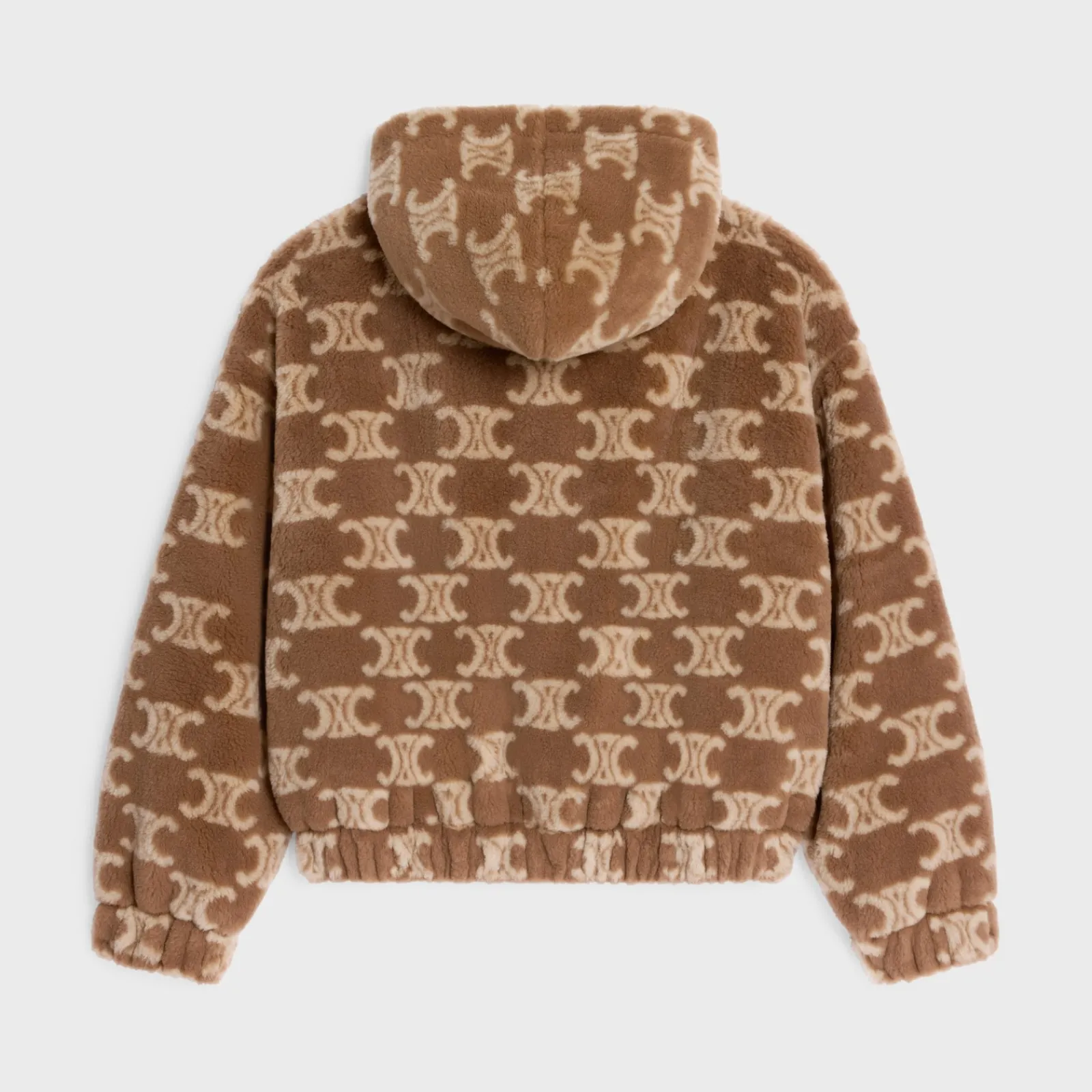 Outlet hooded jacket in triomphe wool and fur Women Jackets | T-Shirts And Sweatshirts