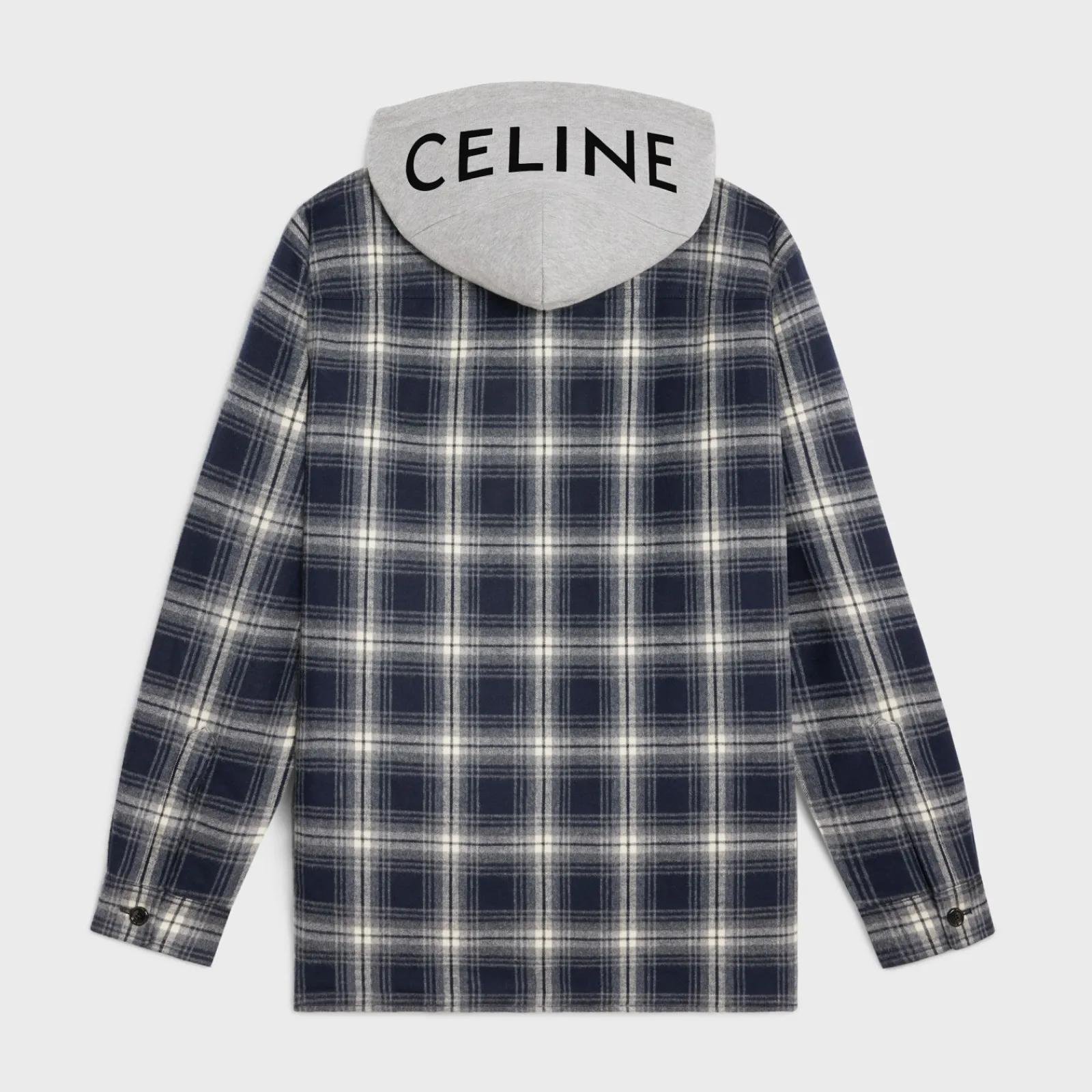 New hooded overshirt in checked cotton Coats & Blousons