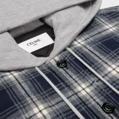 New hooded overshirt in checked cotton Coats & Blousons