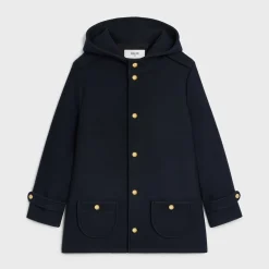 New hooded Triomphe coat in wool felt Women Coats
