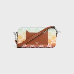 Outlet Horizontal pouch in TRIOMPHE CANVAS SUNSET WITH PRINT Triomphe Canvas | Categories·Ech Accessories