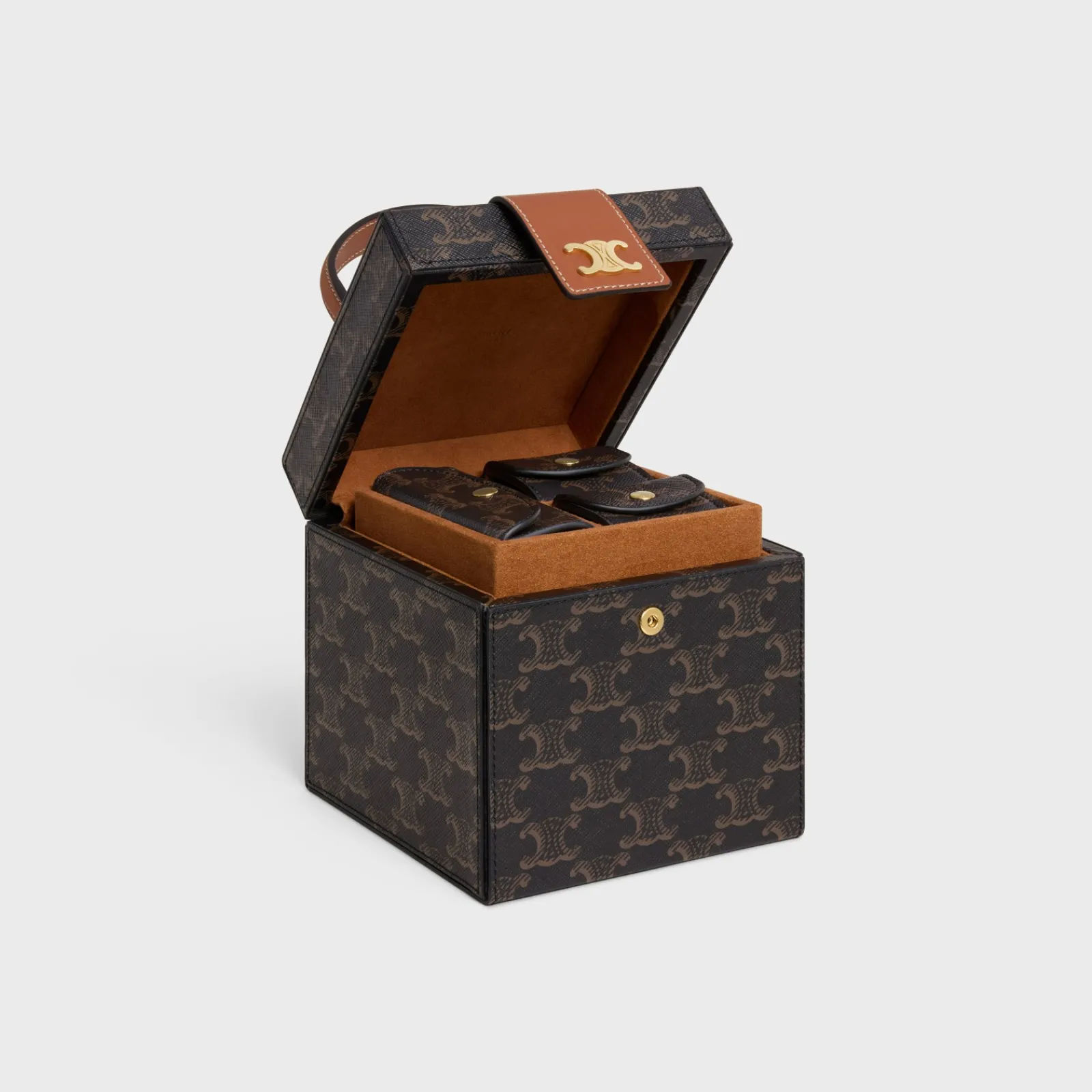 Outlet JEWELRY BOX IN TRIOMPHE CANVAS AND CALFSKIN Travel
