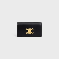 New KEY CASE TRIOMPHE in Shiny calfskin Women Triomphe | Categories·Pouches And Tech Accessories