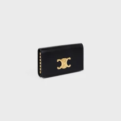 New KEY CASE TRIOMPHE in Shiny calfskin Women Triomphe | Categories·Pouches And Tech Accessories