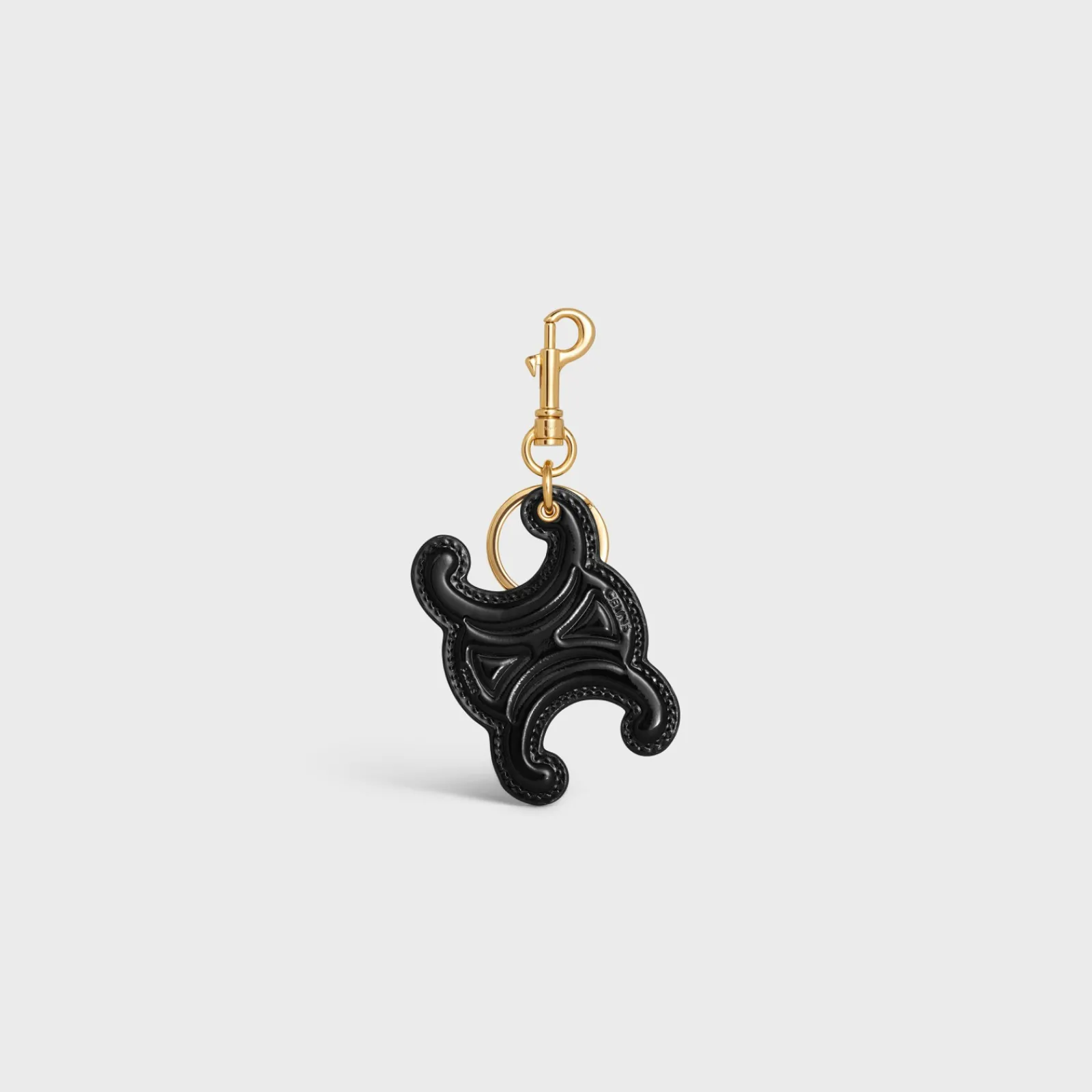 Sale KEYRING TRIOMPHE CHARM in PATENT CALFSKIN with GOLD FINISHING Women Categories·Straps And Accessories