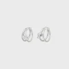 Sale Knot Double Hoops in Brass with Rhodium Finish Women Knot | Categories·Earrings