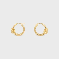 Sale Knot Double Hoops in Brass with Finish Women Knot | Categories·Earrings
