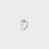 Outlet Knot Double Ring in Brass with Rhodium Finish Women Knot | Categories·Rings