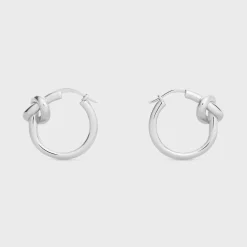 New Knot Small Hoops in Brass with Rhodium finish Women Knot | Categories·Earrings