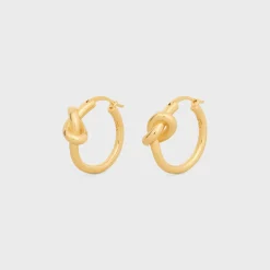 Outlet Knot Small Hoops in Brass with finish Women Knot | Categories·Earrings
