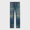 Discount kurt jeans in destroyed blue marble denim Denim