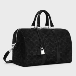 Online LARGE BOSTON in SUEDE CALFSKIN WITH TRIOMPHE EMBOSSED Categories·Business And Travel Bags