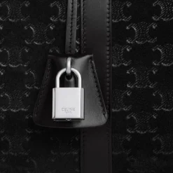 Online LARGE BOSTON in SUEDE CALFSKIN WITH TRIOMPHE EMBOSSED Categories·Business And Travel Bags