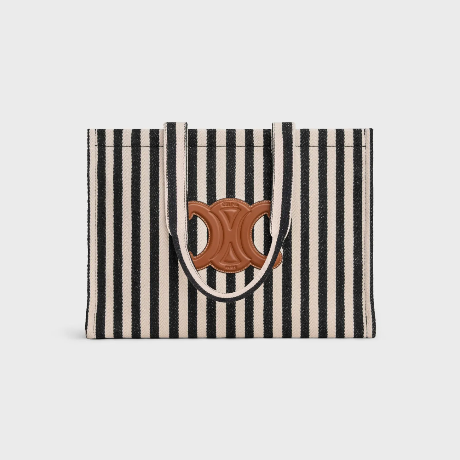 Fashion Large Cabas Thais in STRIPED TEXTILE AND CALFSKIN Women More Lines·Other Lines | Categories·Hobo And Tote Bags
