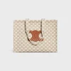 Outlet Large Cabas Thais in TEXTILE WITH TRIOMPHE CANVAS PRINT AND CALFSKIN Women More Lines·Classic Panier | More Lines·Other Lines